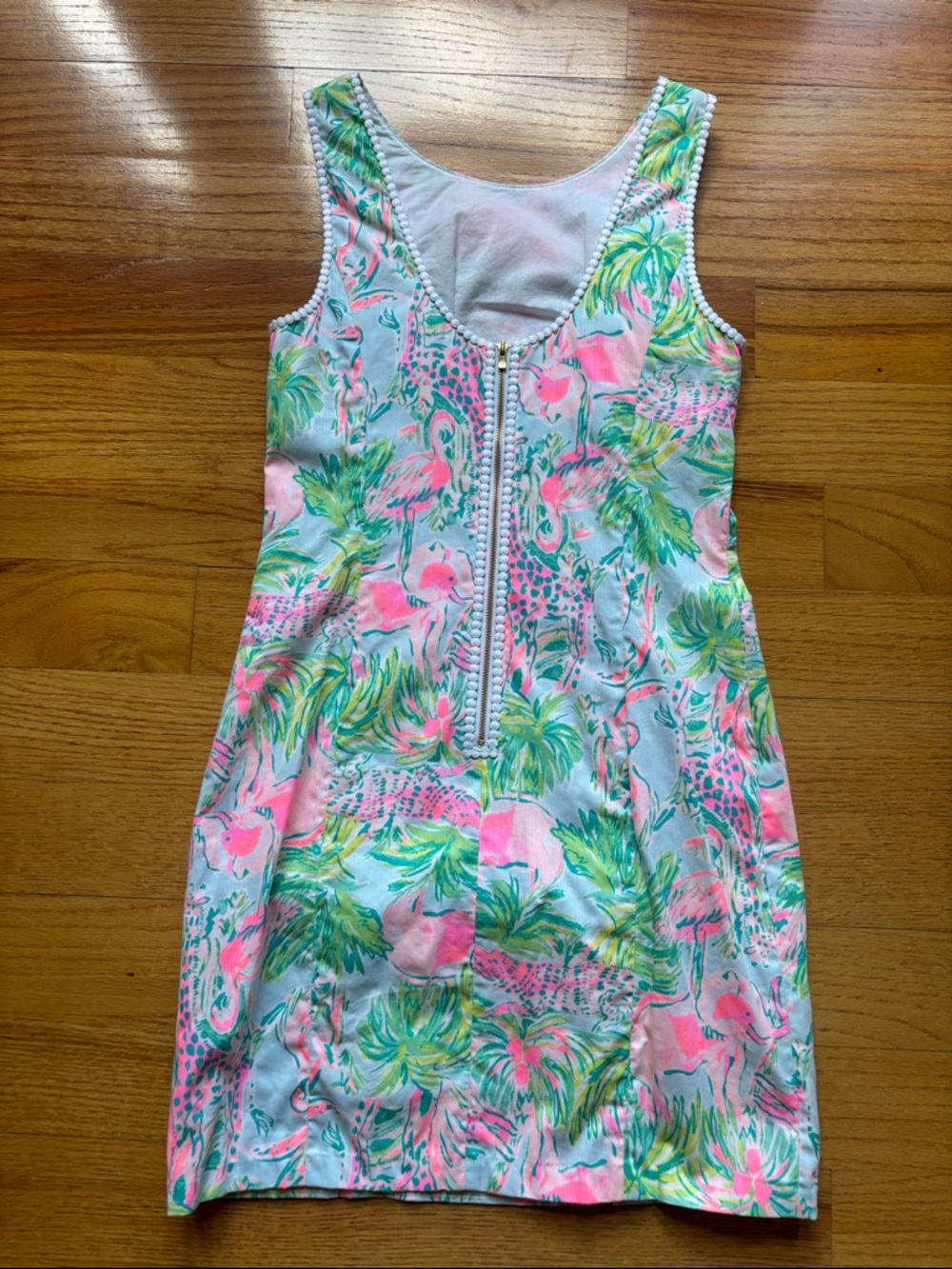 Lilly Pulitzer Mila Shift Size 0 Print Shift Dress in Pink & Green Animal Print - Picture 2 of 3